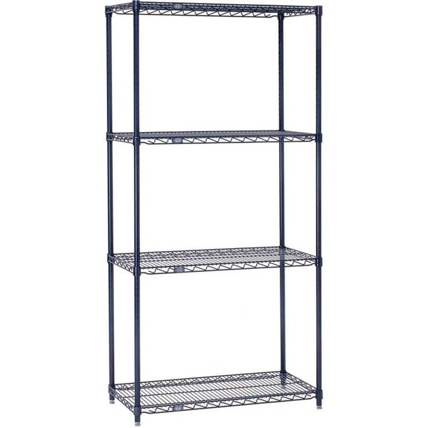 Nexel 5 Tier Wire Shelving Starter Unit, 30W x 21D x 63H 21306N5